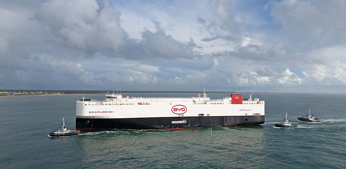 Navio Explorer No.1 da BYD atraca novamente no Brasil com mais de 5 mil veículos