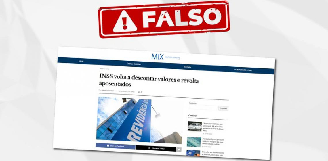 É falso que o INSS voltou a descontar valores de aposentados e pensionistas